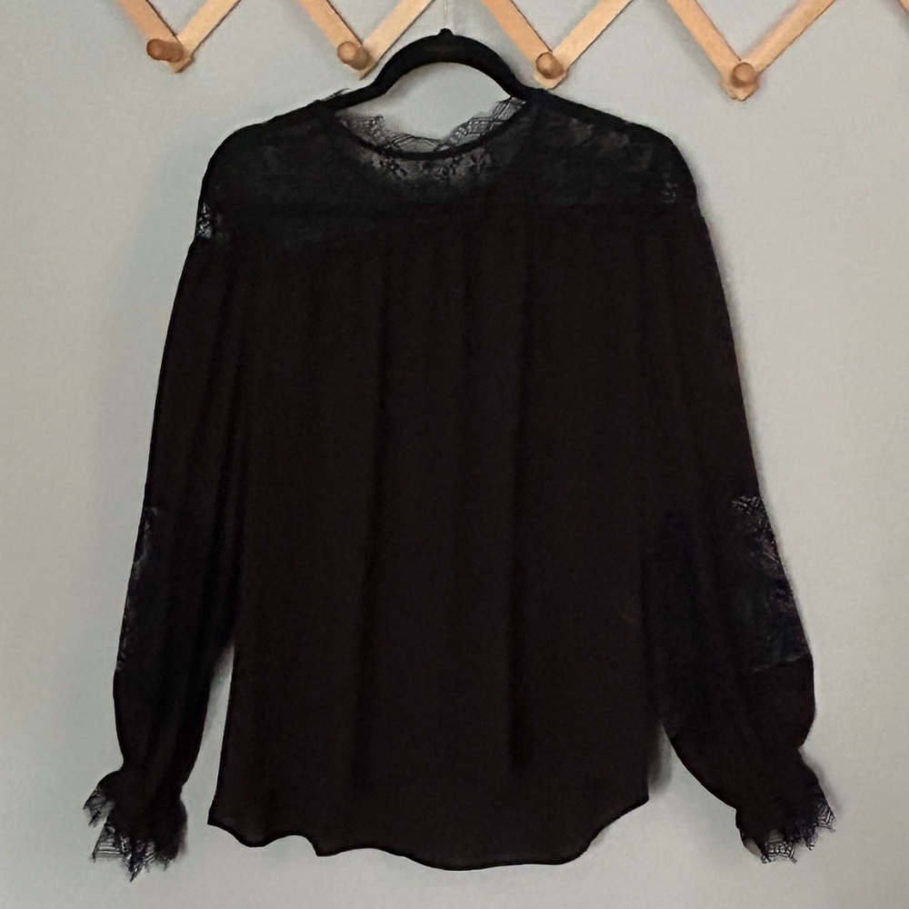 White House Black Market black lace blouse